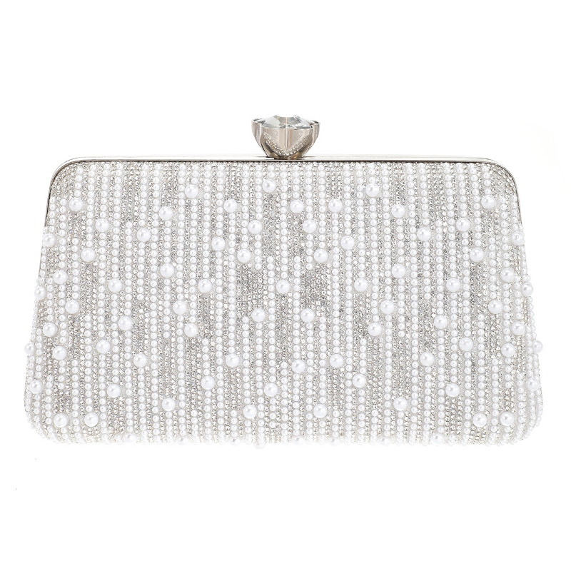 Evening Bag Beaded - Formele Zilveren Avondtassen Dames Luxe Design