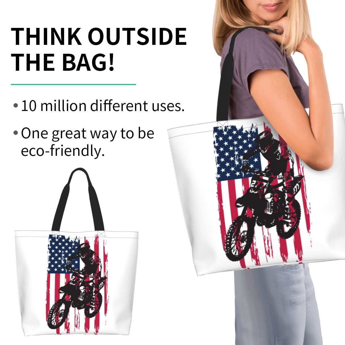 Women Bags Usa - Dirt Bike Motocross USA Amerikaanse vlag