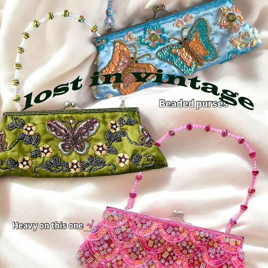 Evening Bag Beaded - Verloren In Vintage Hand-Geborduurde Glitter Kralen