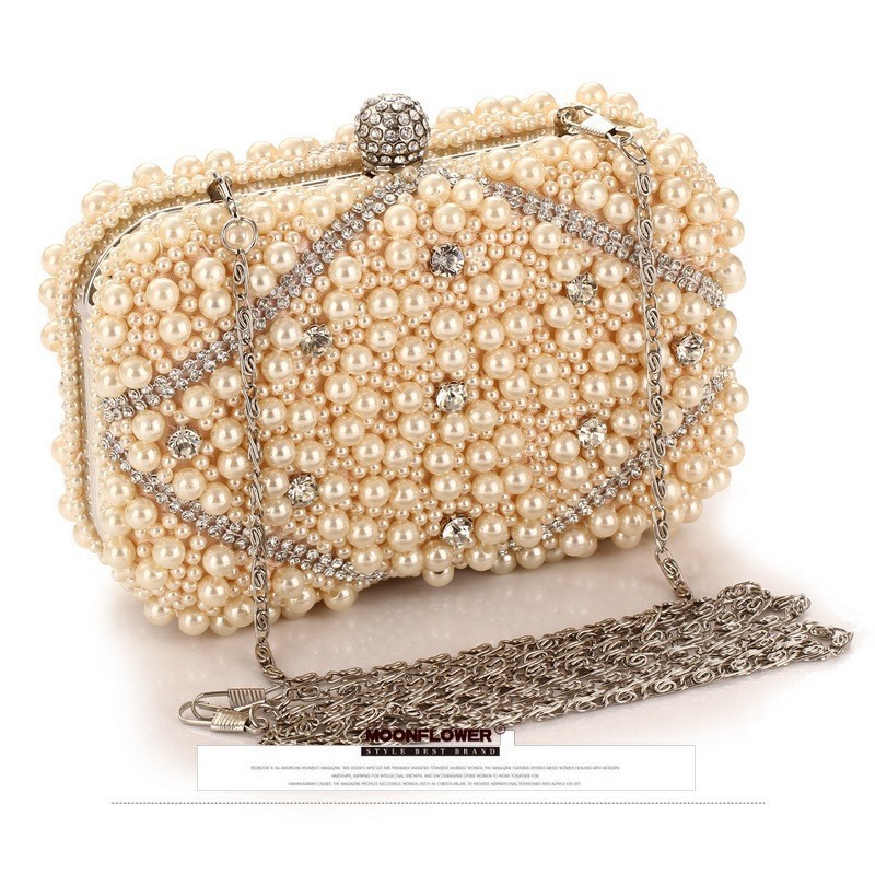 Evening Bag Beaded - Luxe Kristallen Kralen Parel Avond Clutch