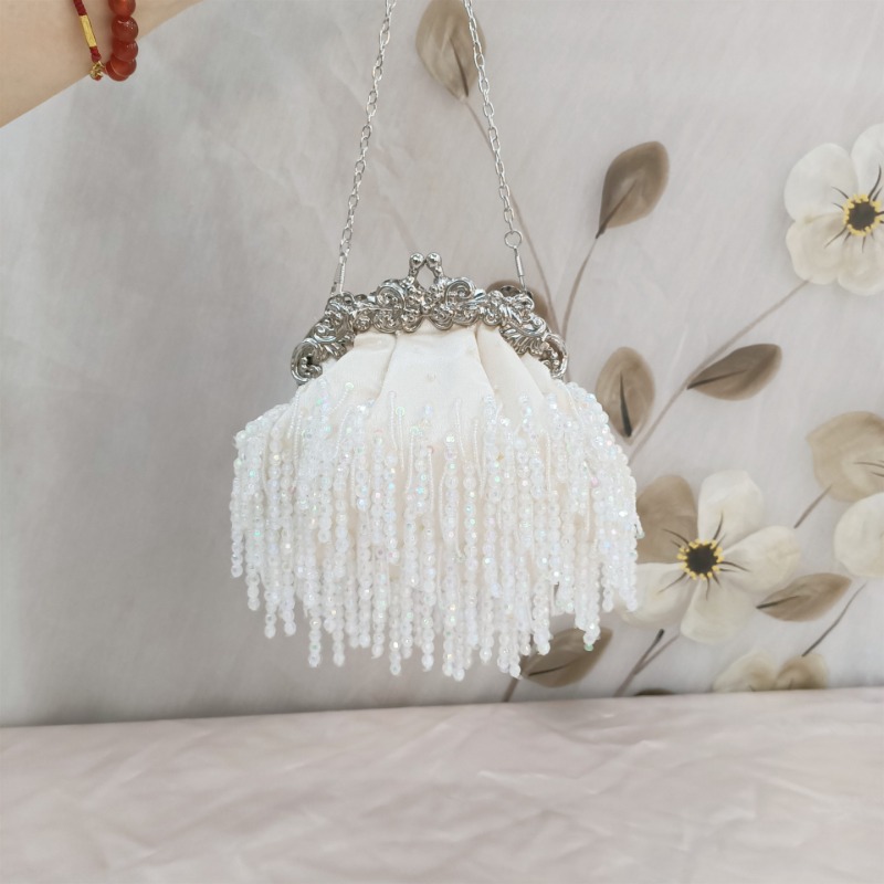 Evening Bag Beaded - Elegante Bruid Tassen Vintage Kwastje Zijde