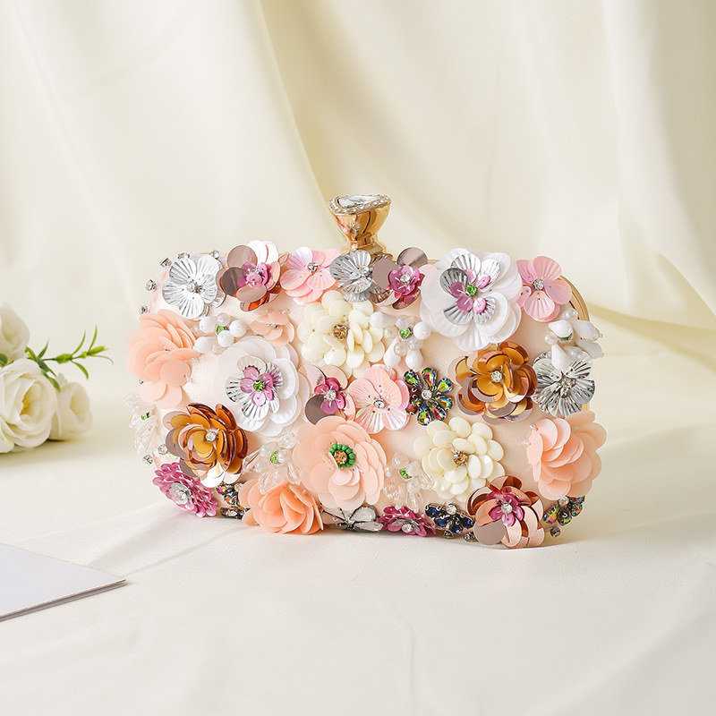 Evening Bag Beaded - Bloemen Avond Diner Handtas Kralen Bloem
