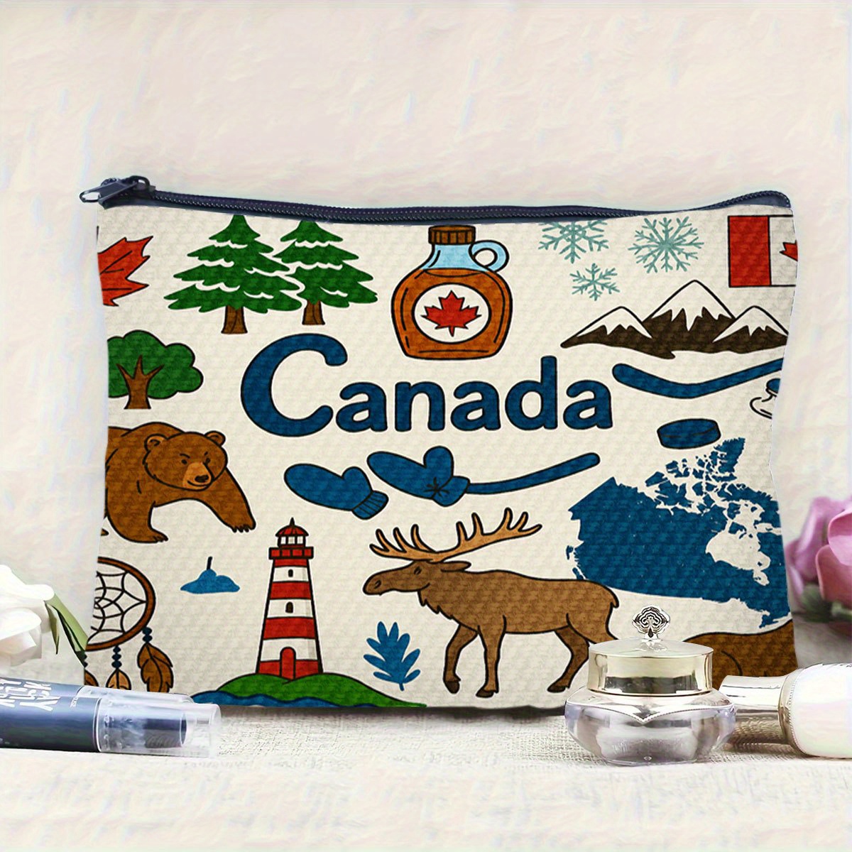Een make-uptasje met Canada-th - Women Bags In Canada recensie en prijs